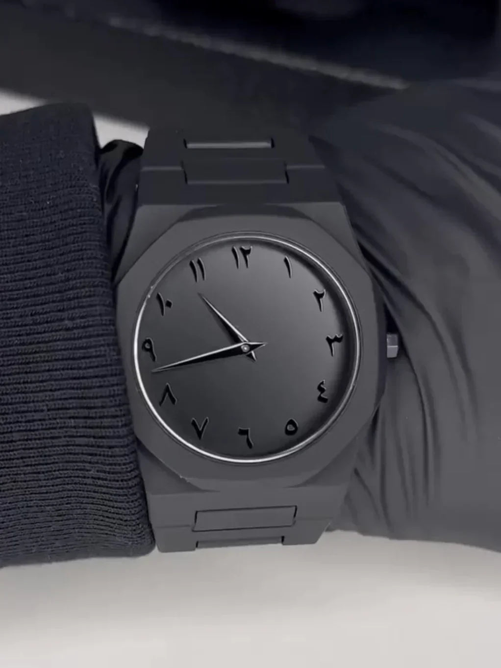 Arabic Black Aura Watch + Stainless Steel Ring Free