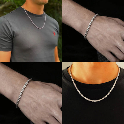Cubic Chain & Bracelet Set