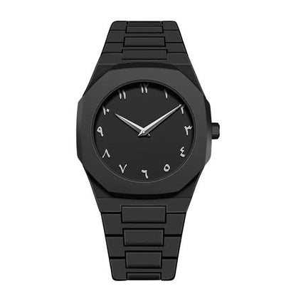 Arabic Black Aura Watch + Stainless Steel Ring Free