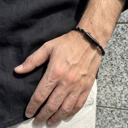 Black Rope Steel Magnetic Bracelet