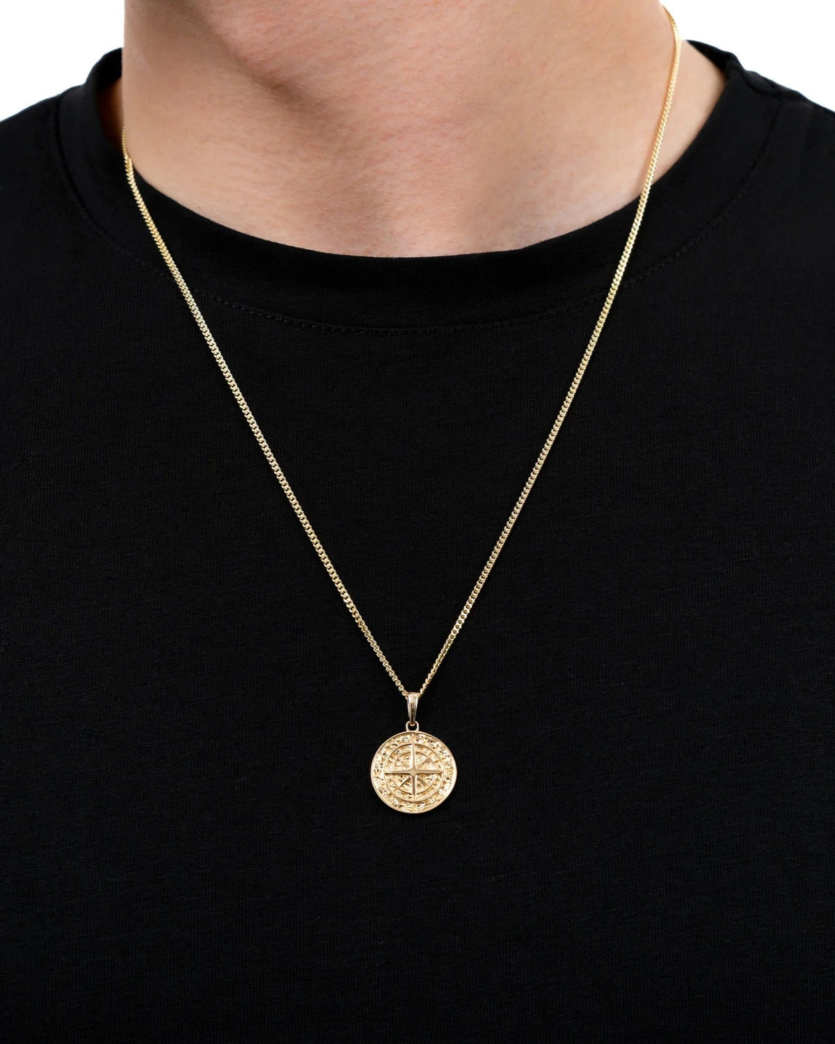 Compass Gold Pendant Necklace