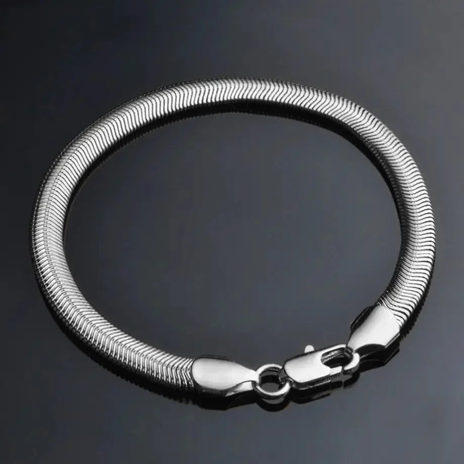 Silver Snake Chain Bracelet For Men/Women