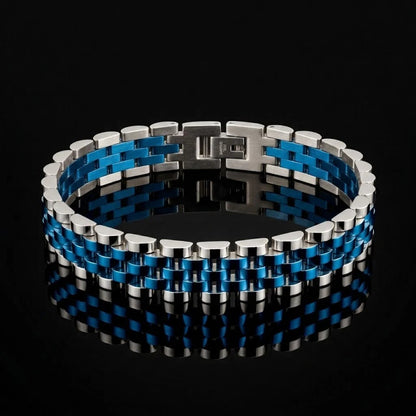 Rolex Silver-Blue Bold Bracelet