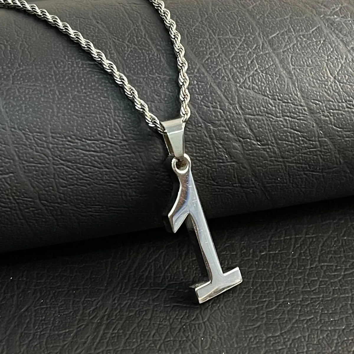 Number 1 Silver Pendant Necklace
