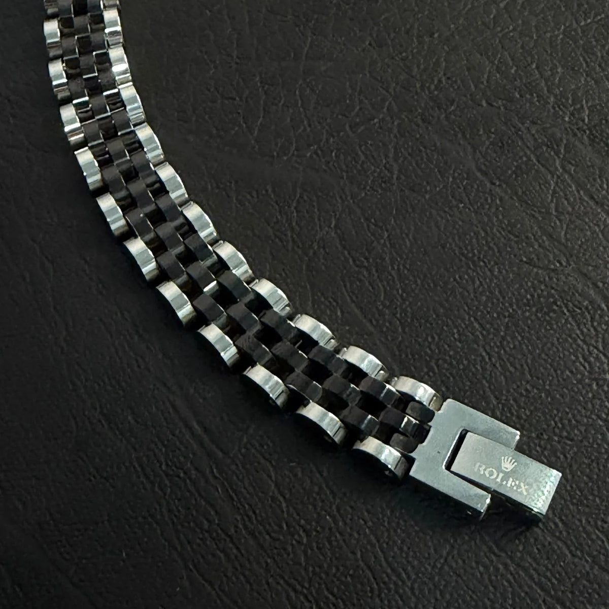 Rolex Silver-Black Bold Bracelet