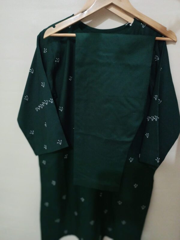 Green Embroidered Kurta with Minimalistic Patterns