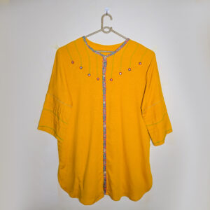 Mustard Yellow Kurta with Elegant Detailing